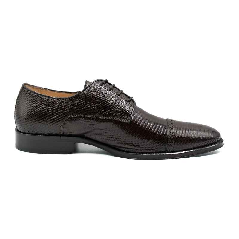 24-526-BRN GIOVANNI Teju Lizard Lace Up, Dark Brown Sale TEEK ZI