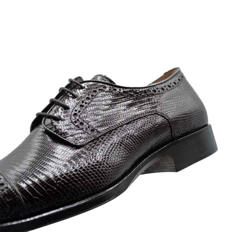 24-526-BRN GIOVANNI Teju Lizard Lace Up, Dark Brown Sale TEEK ZI
