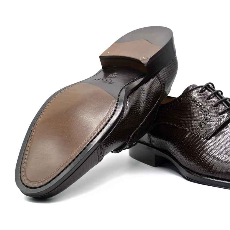 24-526-BRN GIOVANNI Teju Lizard Lace Up, Dark Brown Sale TEEK ZI