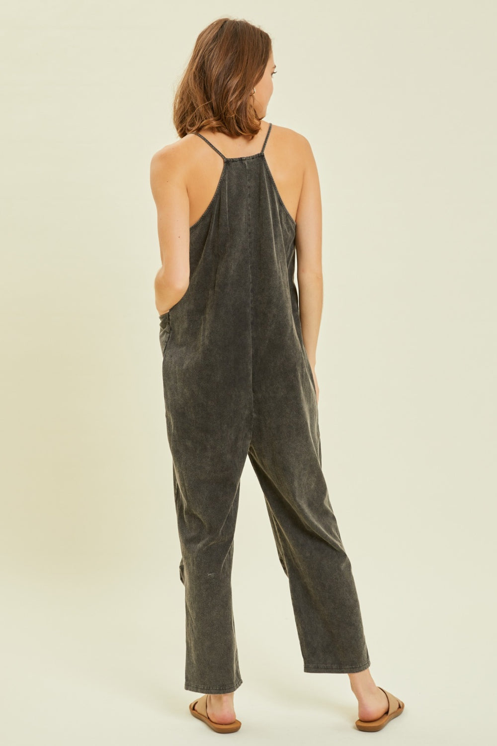 TEEK - Black Mineral-Washed Oversized Pocketed Jumpsuit JUMPSUIT TEEK Trend   