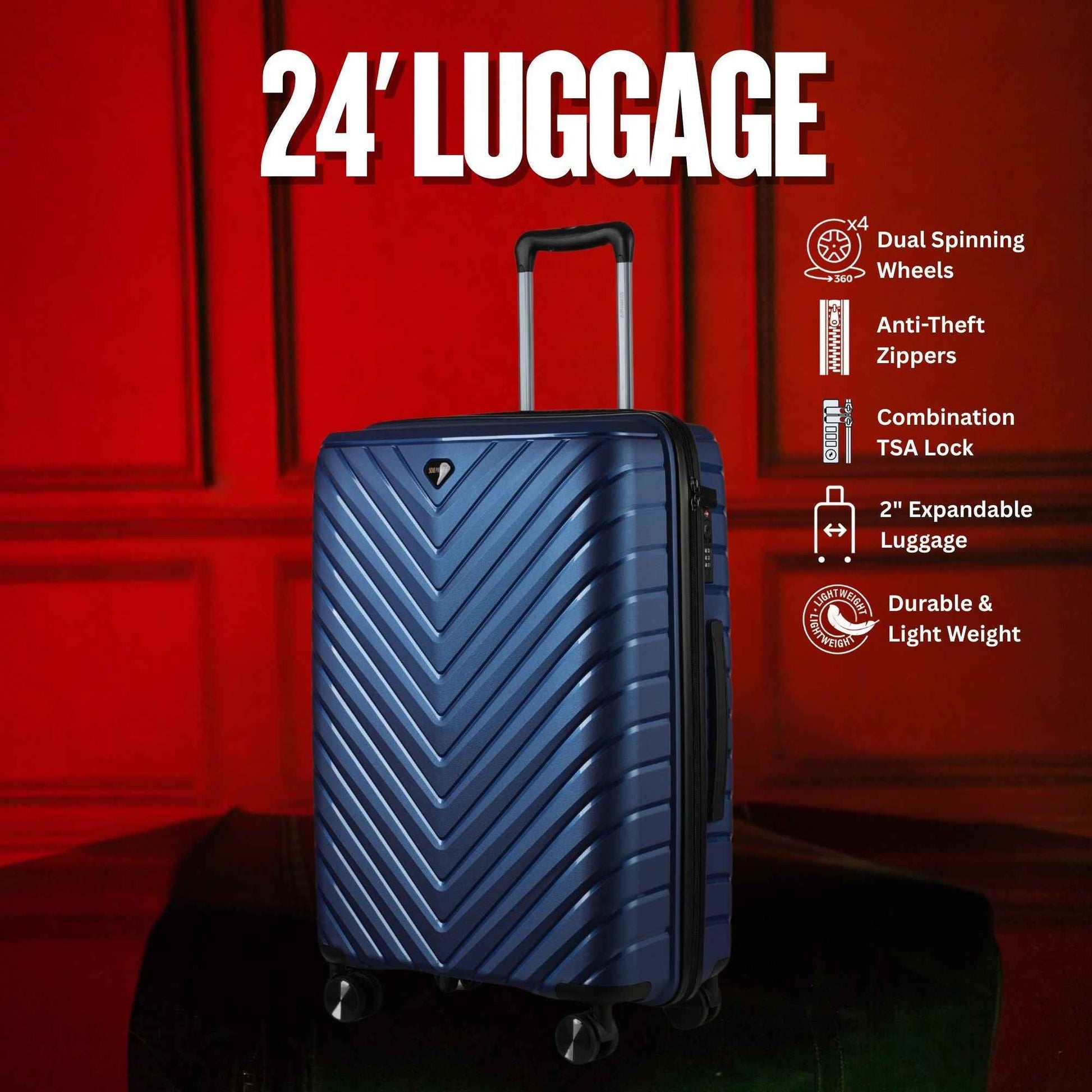 TEEK - 24-inch Blue Hardcase Roller Luggage BAG TEEK SP