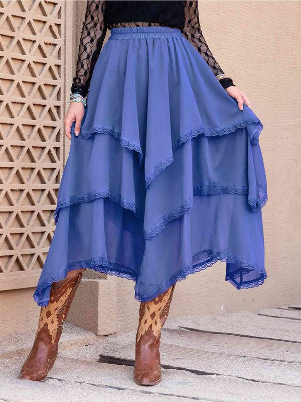 TEEK - Tiered Midi Skirt SKIRT TEEK FG Azure M 