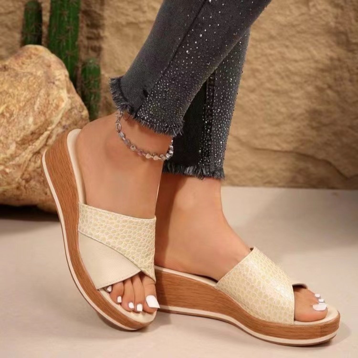 TEEK - PU Leather Open Toe Sandals SHOES TEEK Trend   