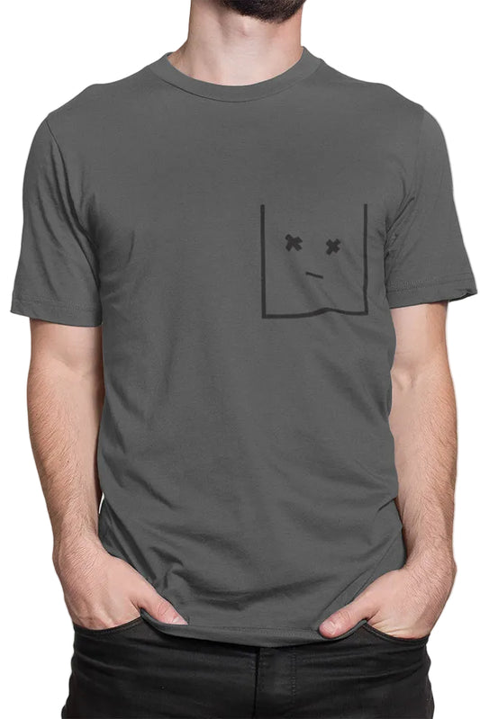 TEEK - Mens Faux Pocket Streetwear T-Shirt TOPS TEEK ONE Charcoal 2XL