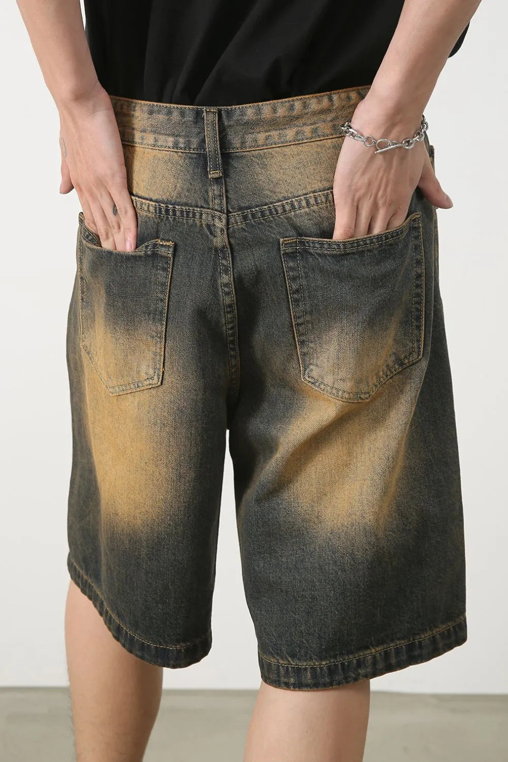 TEEK - Mens Olive Brown Wasteland Style Demin Pocketed Shorts SHORTS TEEK Trend