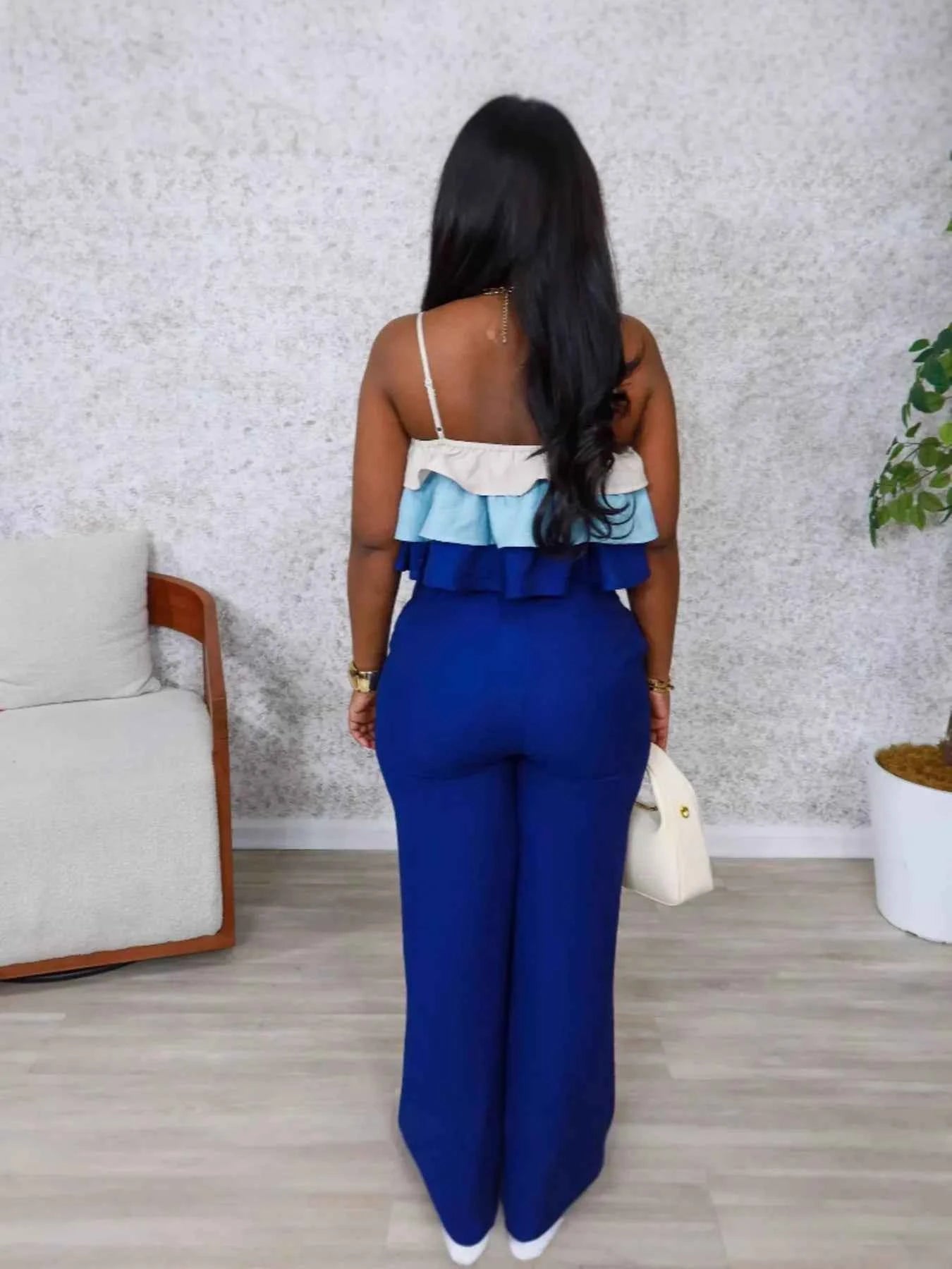 Layered Ruffle Crop Top and Pants Set Trendsi