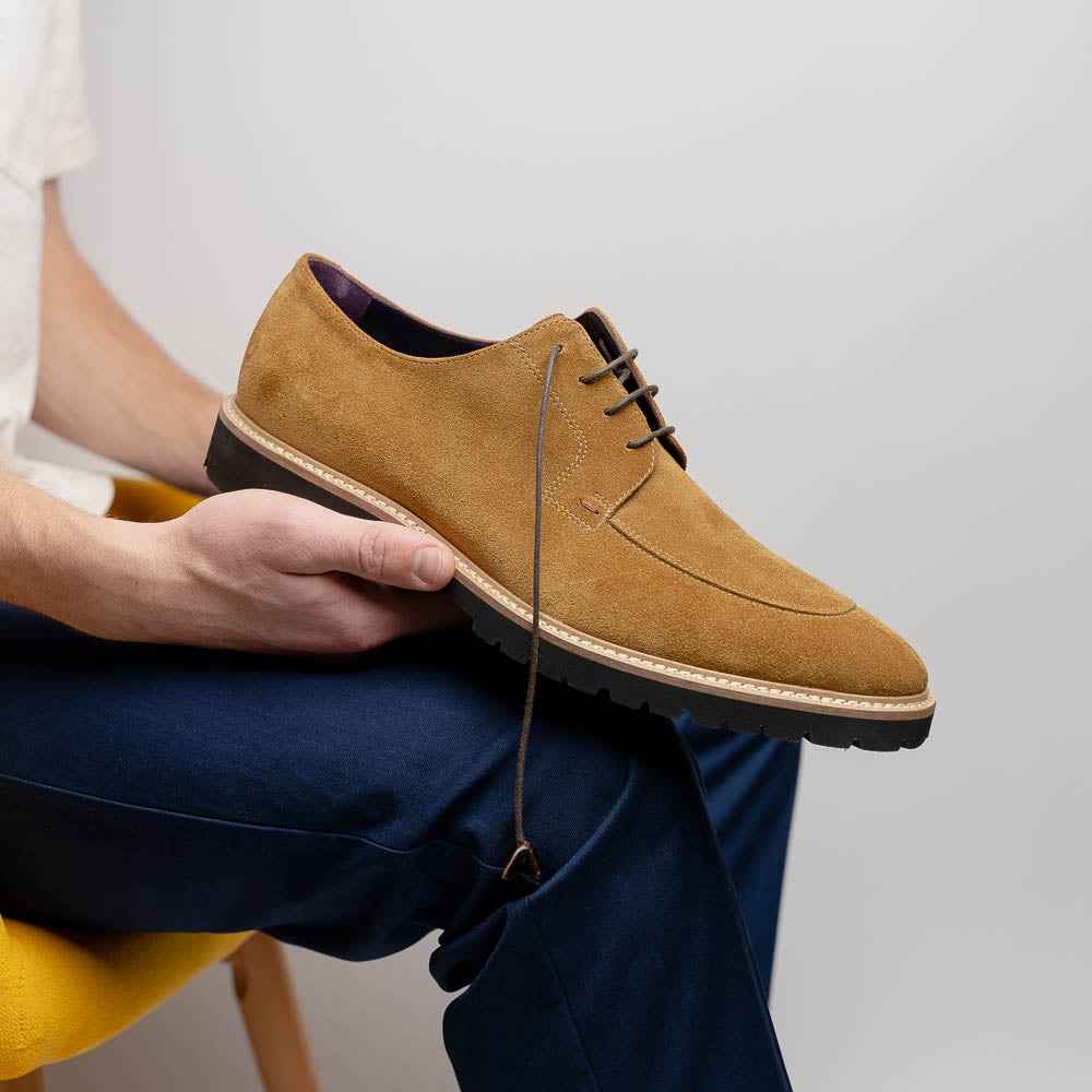 TEEK - 26-220-TOB CAMPO Sueded Goatskin Lace Up, Tobacco SHOES TEEK ZI