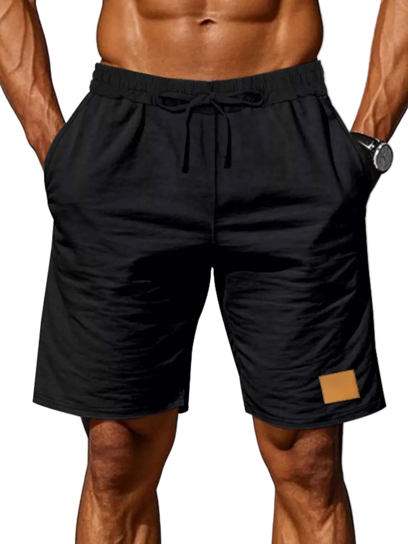 Men's Full Size Casual Drawstring Shorts Plus Size Trendsi Black S