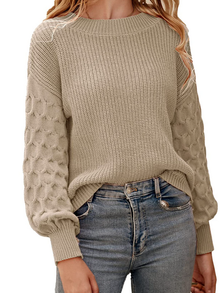 TEEK - Pullover Crewneck Loose Chunky Knit Sweater SWEATER TEEK W   