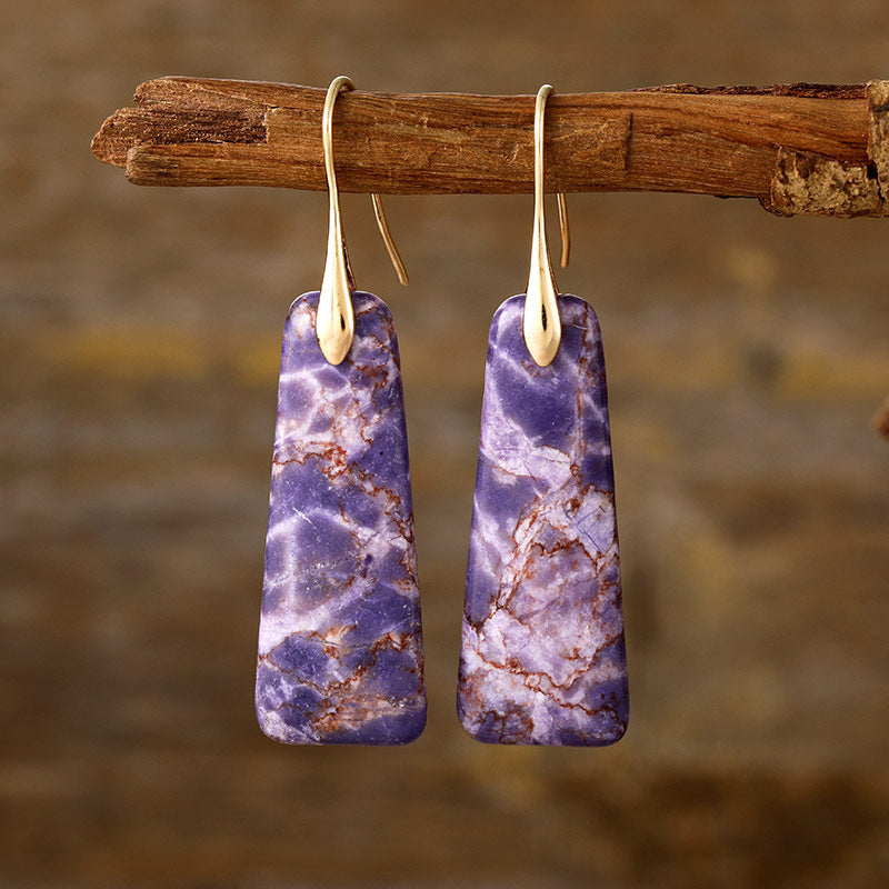 TEEK - Copper Natural Stone Earrings JEWELRY TEEK Trend Purple/Gold  