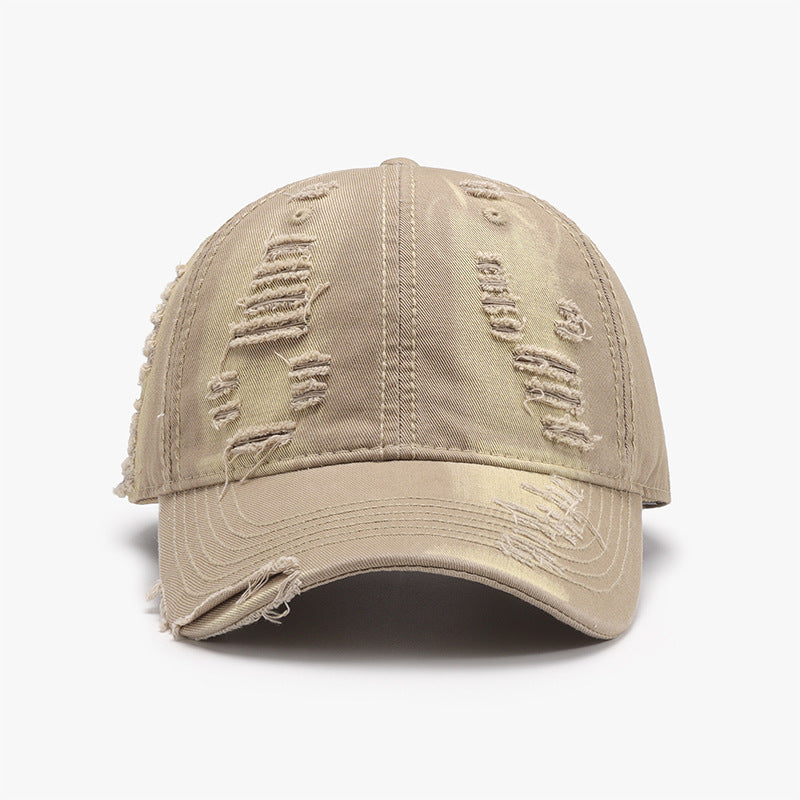 TEEK - Distressed Adjustable Cotton Baseball Cap HAT TEEK Trend Khaki  