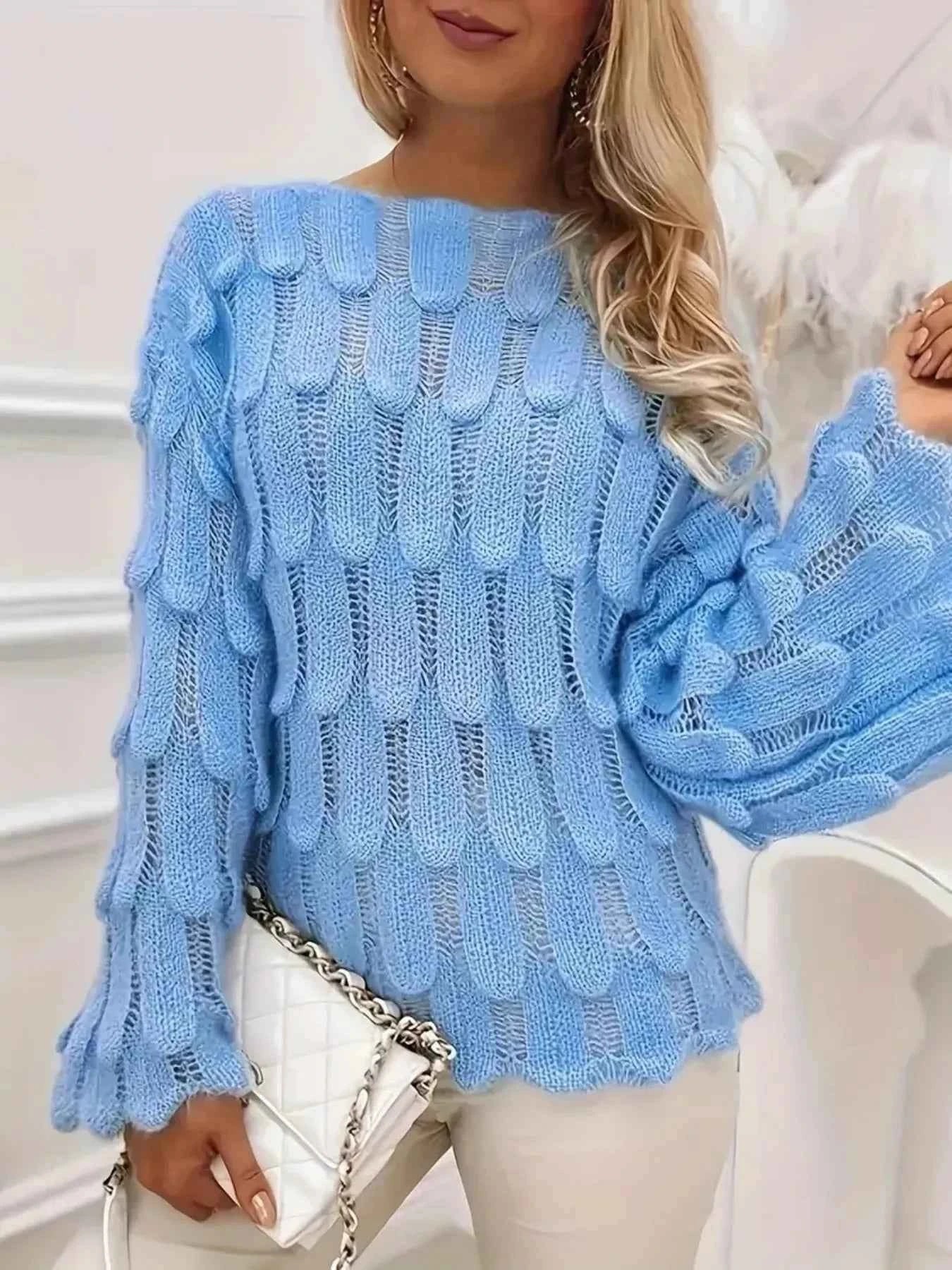 TEEK - Textured Knit Bell Sleeve Knit Top TOPS TEEK Trend