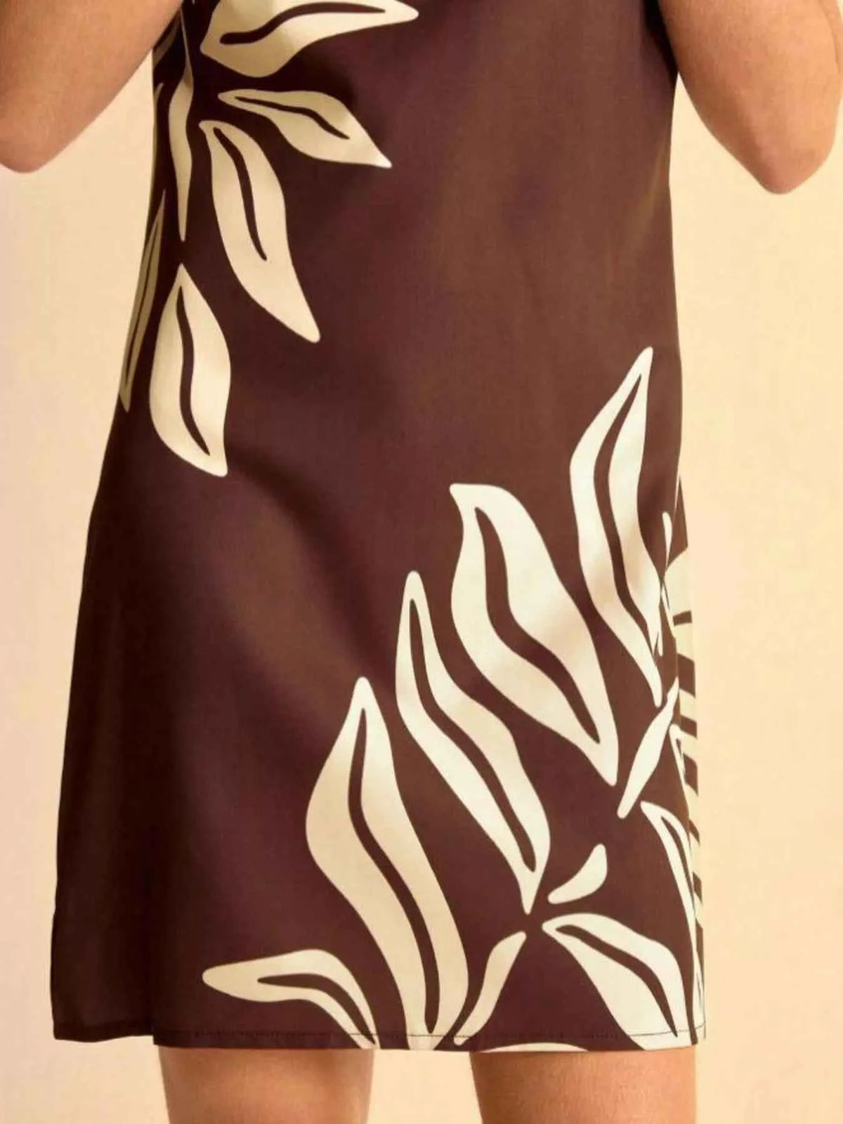 Tropical Print Sleeveless Mini Dress Trendsi