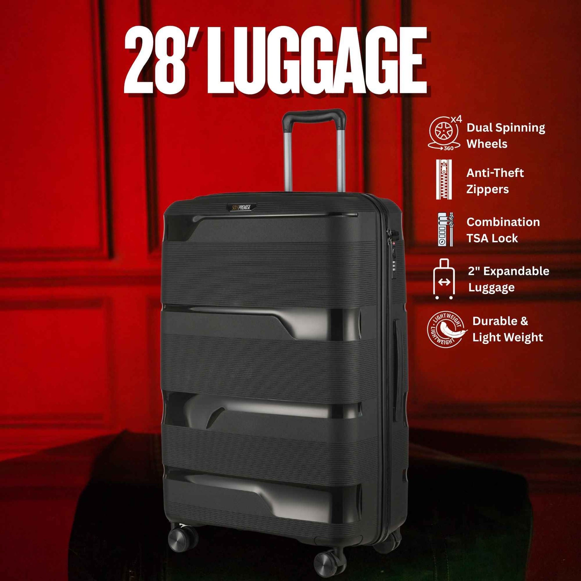 TEEK - Black Hardcase Roller Luggage Set (28', 24' and 20') BAG TEEK SP