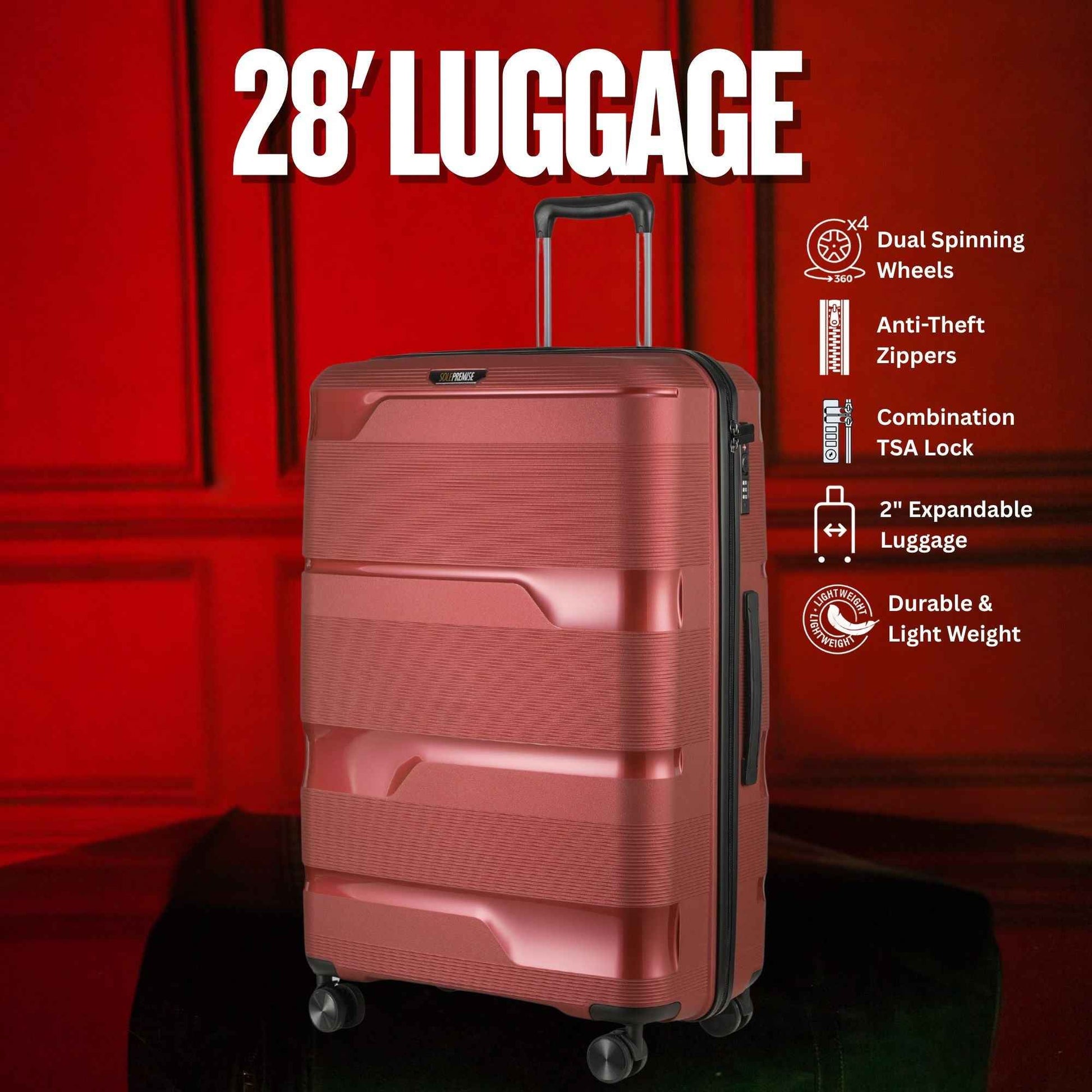 TEEK - 28-inch Red Hardcase Roller Luggage BAG TEEK SP