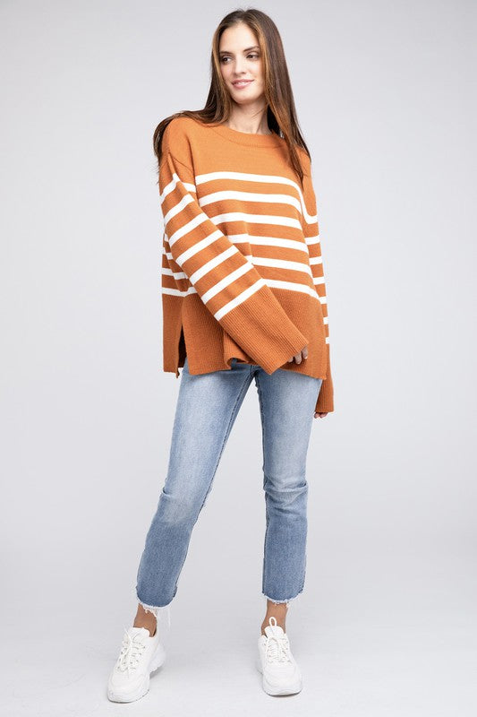 TEEK - Ribbed Hem Stripe Sweater SWEATER TEEK FG   