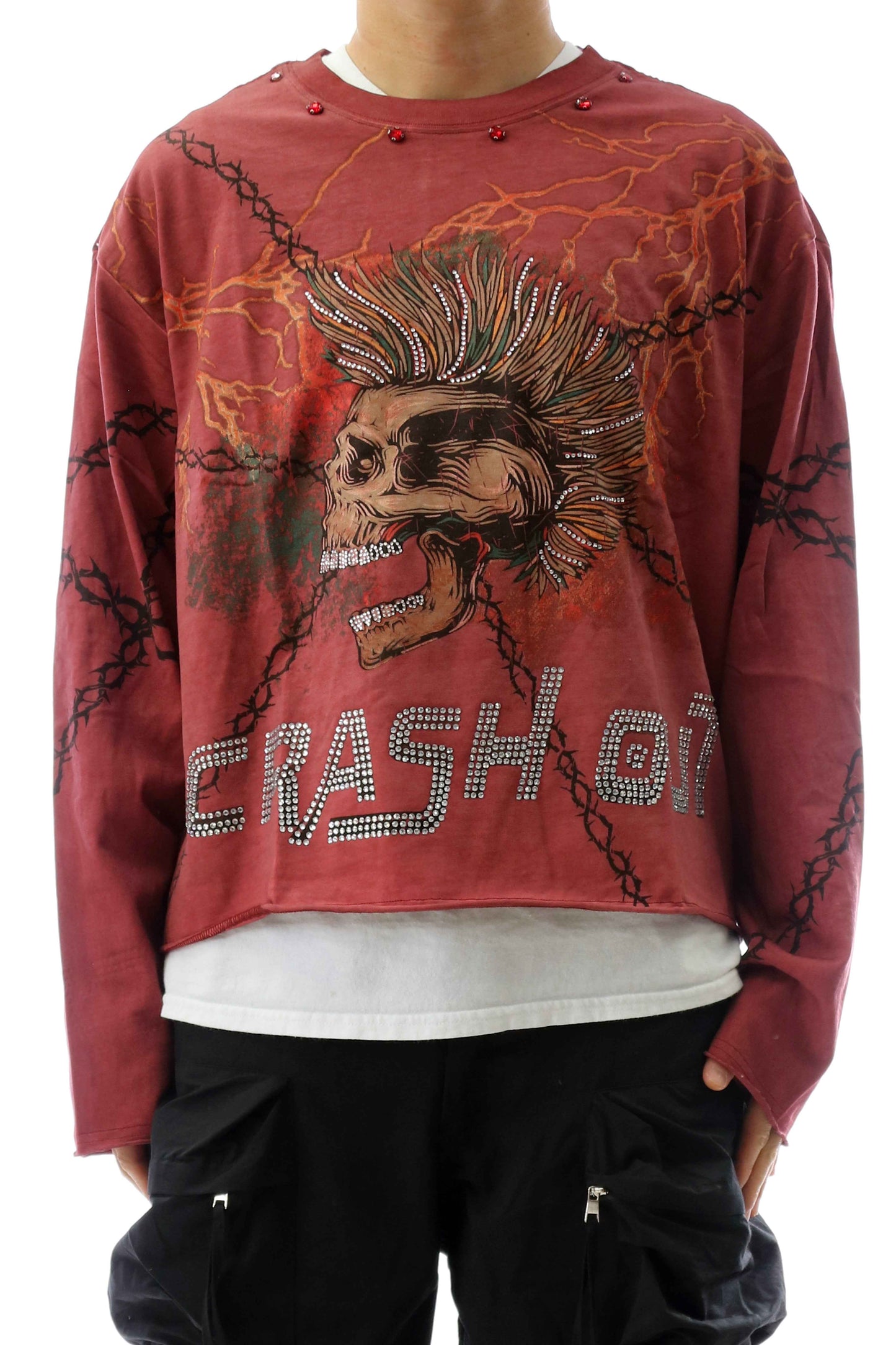 TEEK - LAFONN S/N Jersey Long Sleeve Crop Top Tee TOPS TEEK LTK S