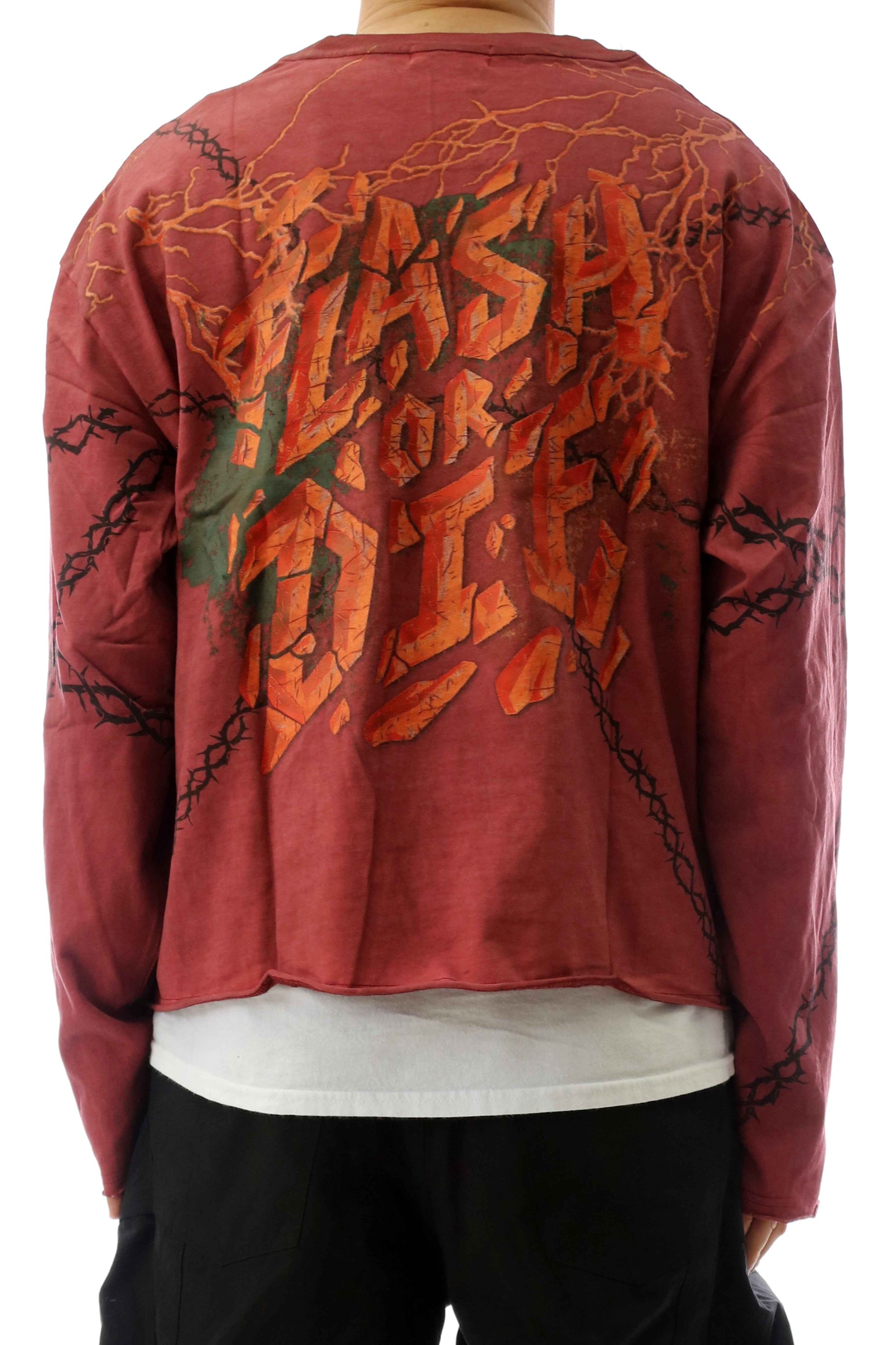 TEEK - LAFONN S/N Jersey Long Sleeve Crop Top Tee TOPS TEEK LTK