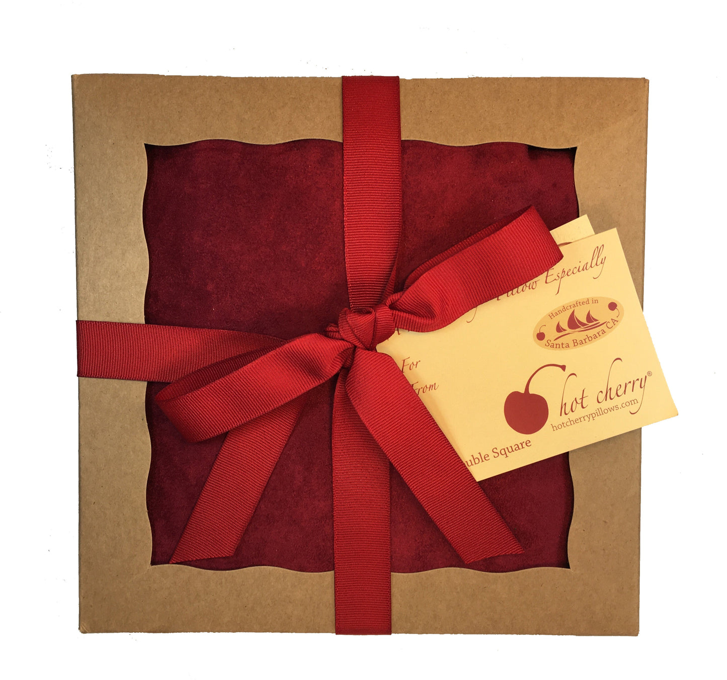 TEEK - Hot Cherry Double Square Pillow Plush Red Ultra-Suede PILLOW TEEK HCP