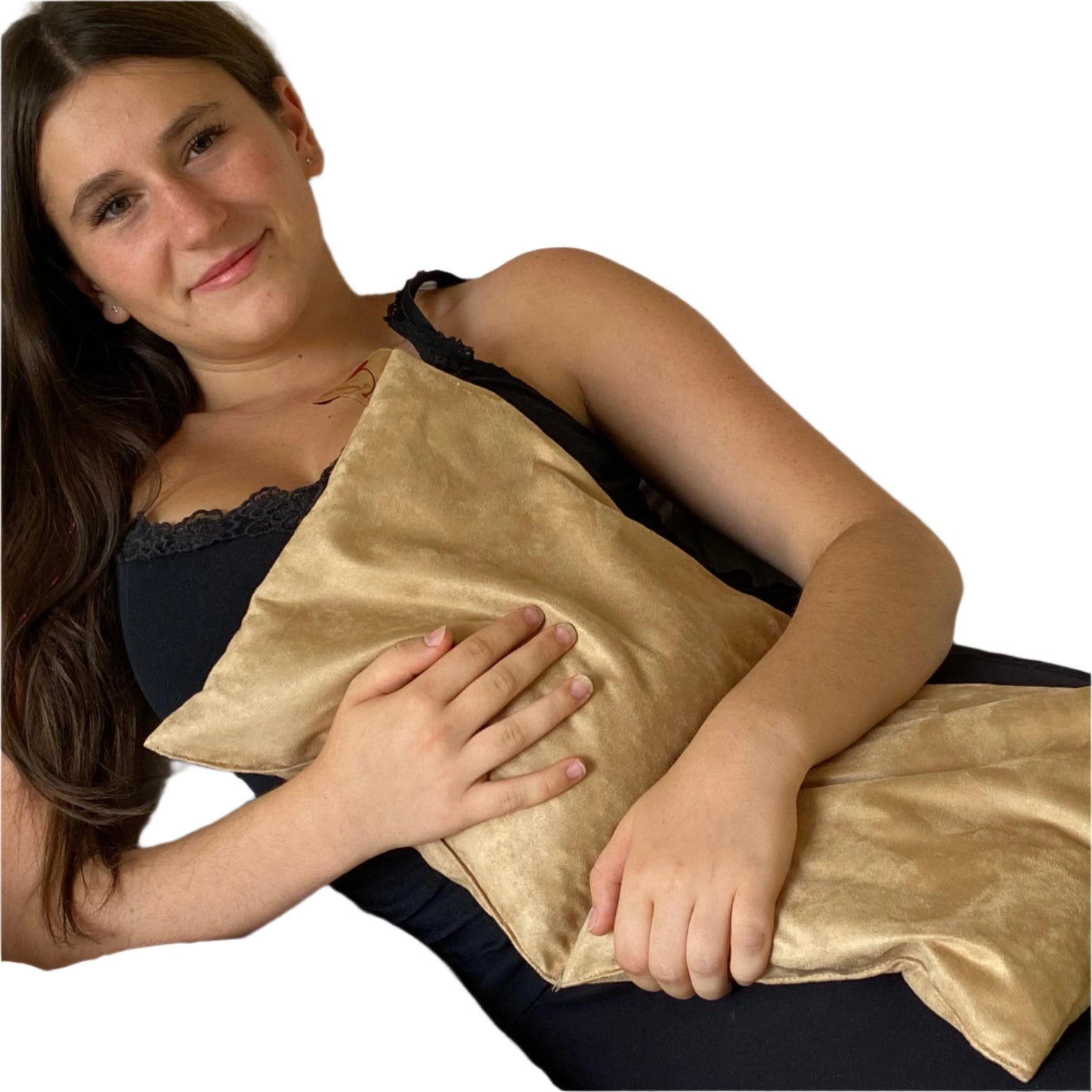 TEEK - Double Square Cherry Stone Pillow in Tan Ultra-Suede PILLOW TEEK HCD