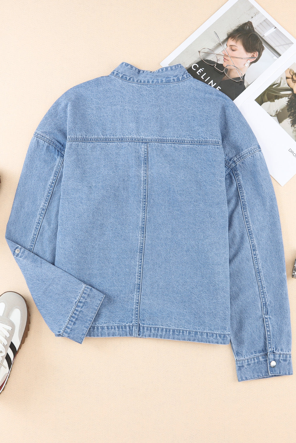 TEEK - Drawstring Snap Down Denim Jacket with Chest Pockets JACKET TEEK Trend