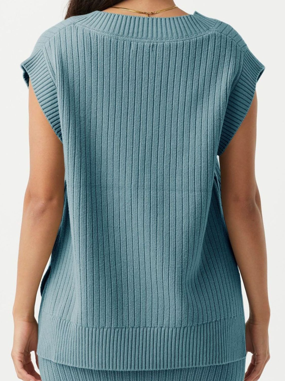 TEEK - Mandy Ribbed V-Neck Sweater Vest TOPS TEEK Trend