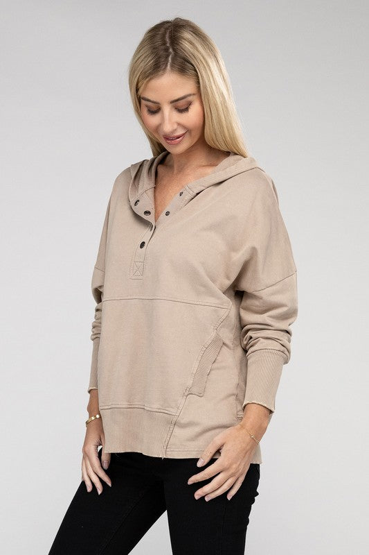 TEEK - French Terry Acid Wash Kangaroo Pocket Hoodie TOPS TEEK FG