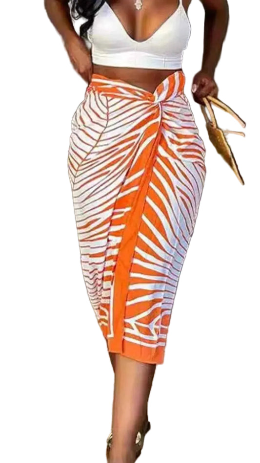 TEEK - Twisted Slit Skirt SKIRT TEEK Trend Orange Red S