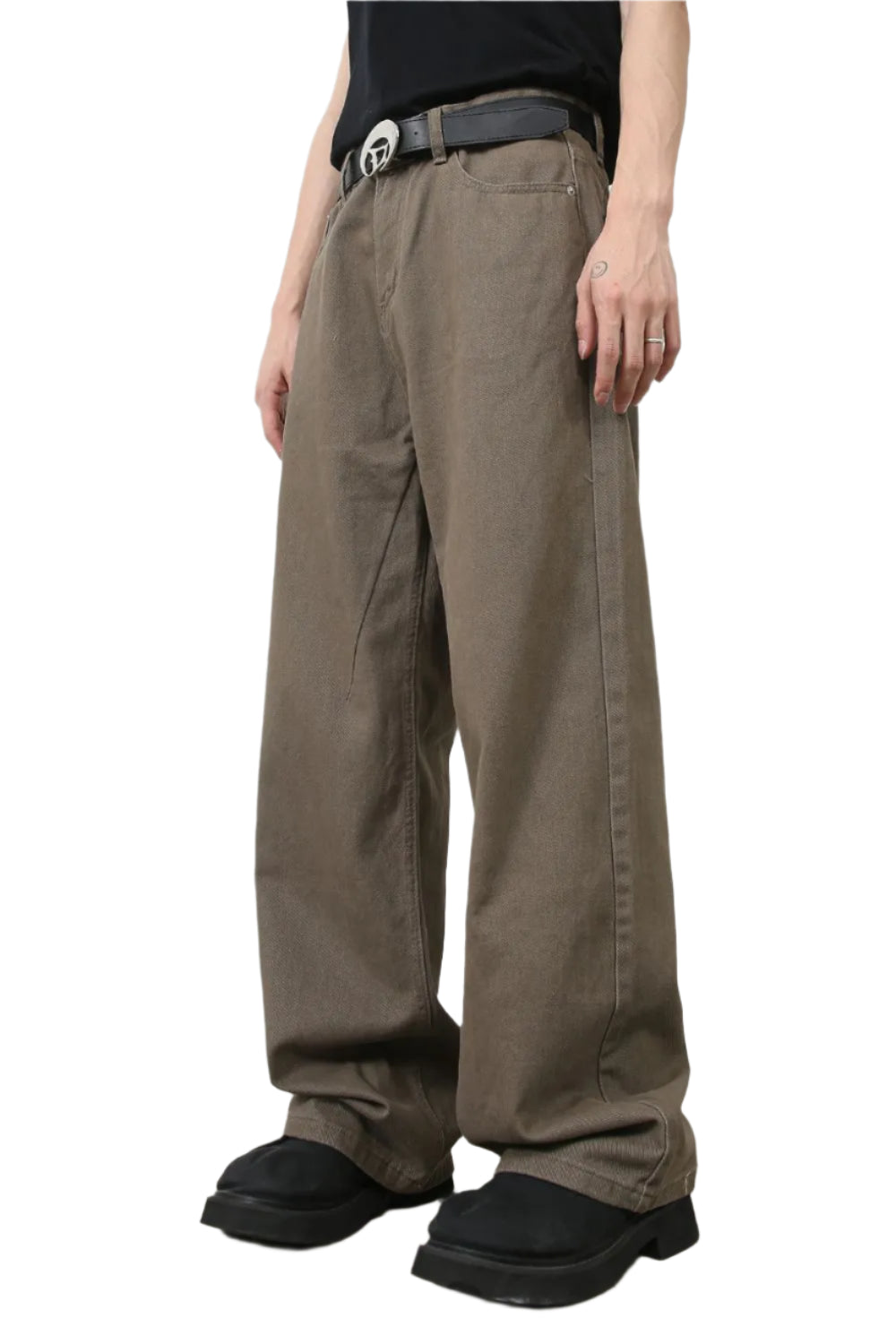 TEEK - Mens Taupe Baggy Pocketed Jeans JEANS TEEK Trend S