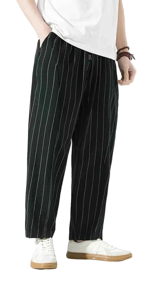 TEEK - Mens Plus Size Striped Casual Loose Pants PANTS TEEK Trend Black M