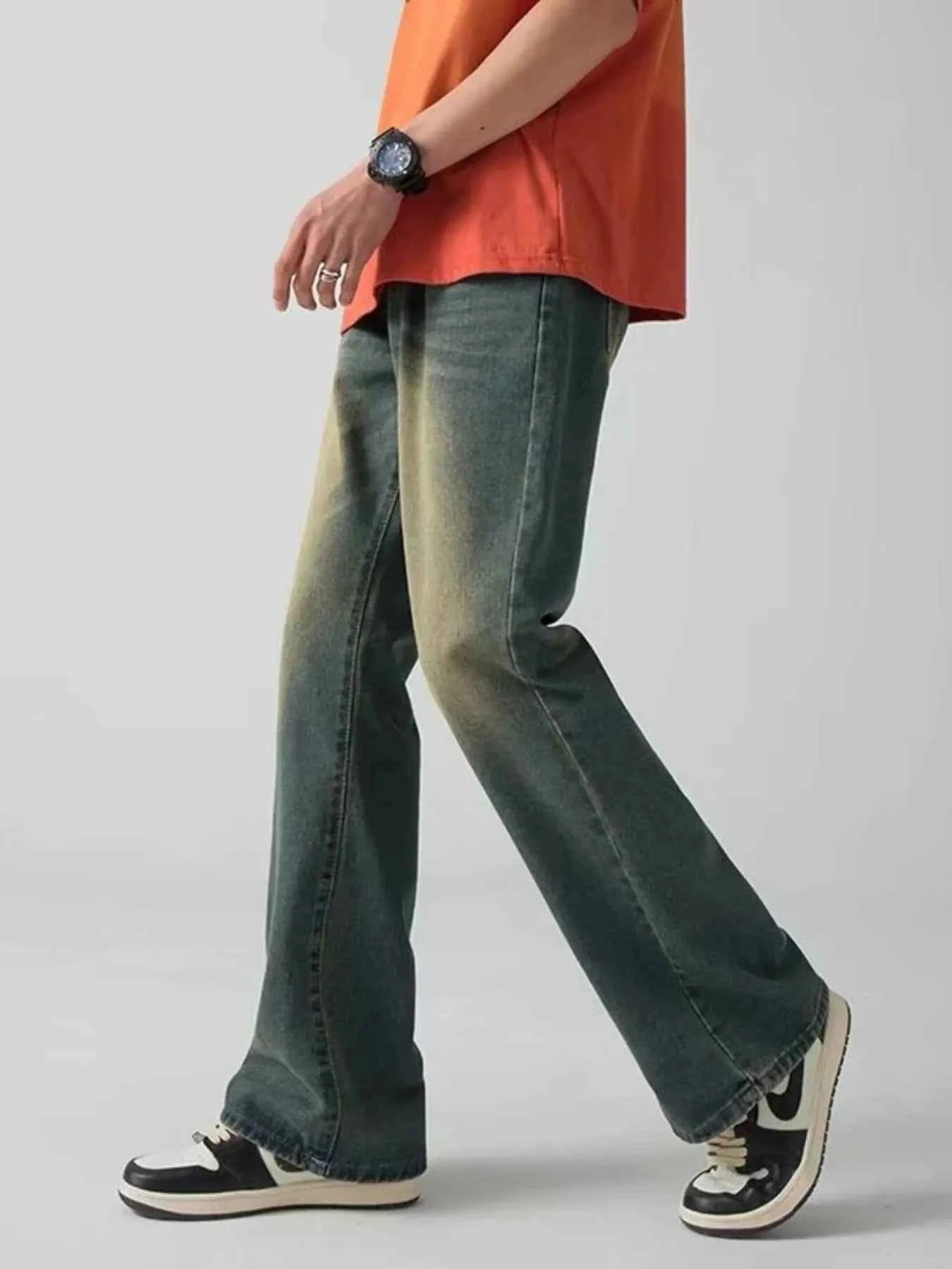 TEEK - Mens Plus Size Vintage Wash Wide Leg Jeans JEANS TEEK Trend