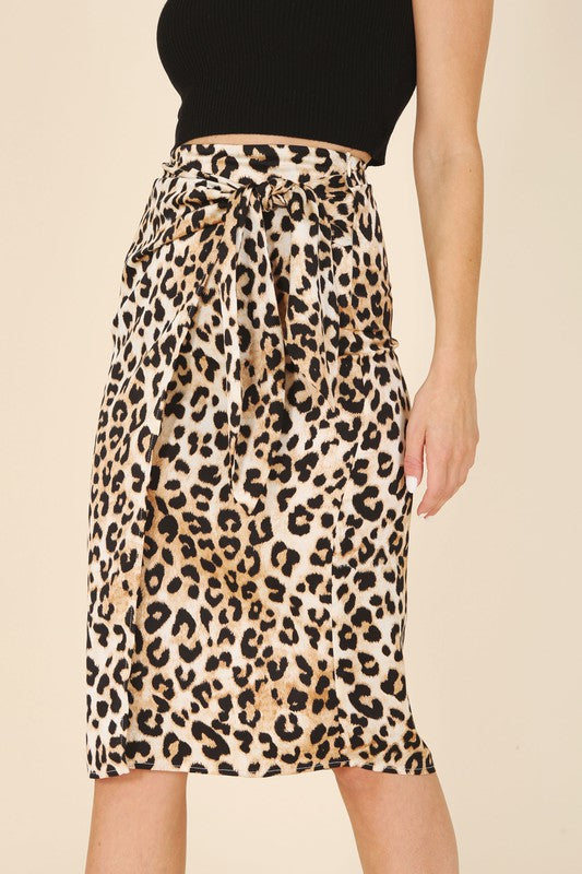 TEEK - Satin Leopard Tie Skirt SKIRT TEEK FG