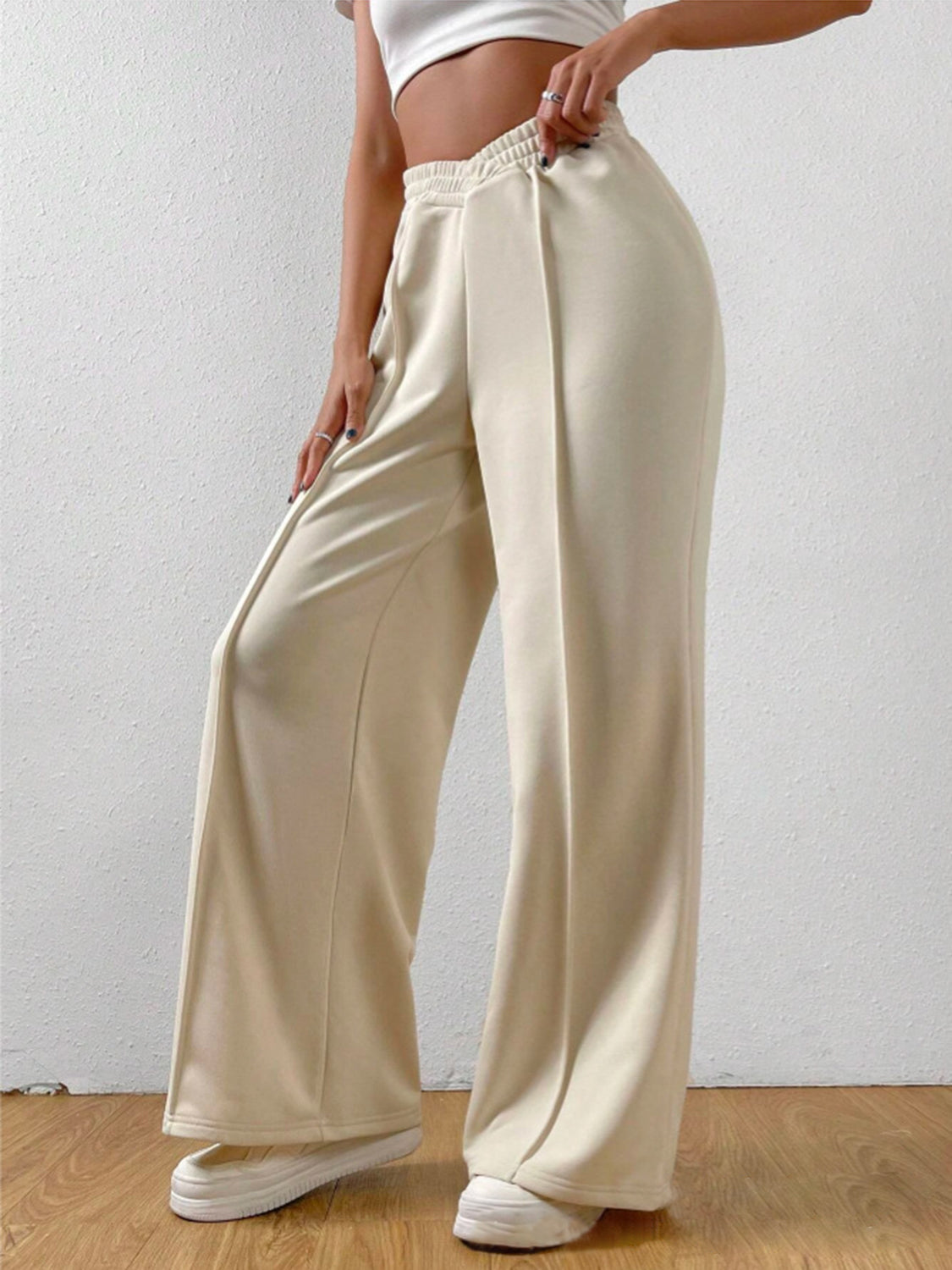 TEEK - Elastic Waist Wide Leg Pants PANTS TEEK Trend