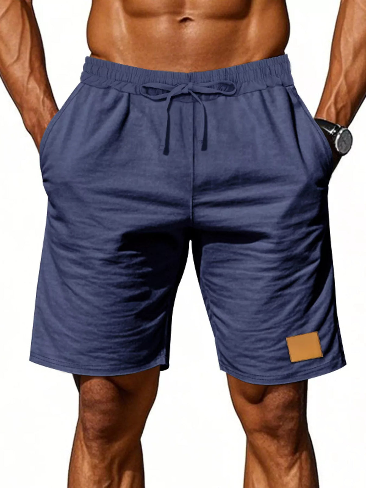 Men's Full Size Casual Drawstring Shorts Plus Size Trendsi Navy Blue S