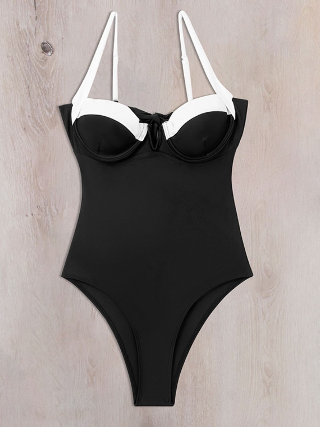 TEEK - Black Tied Adjustable Strap Swimsuit SWIMWEAR TEEK Trend   