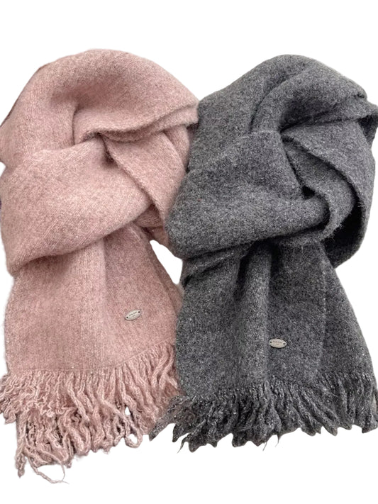 Fringe Hem Knitted Scarf Trendsi