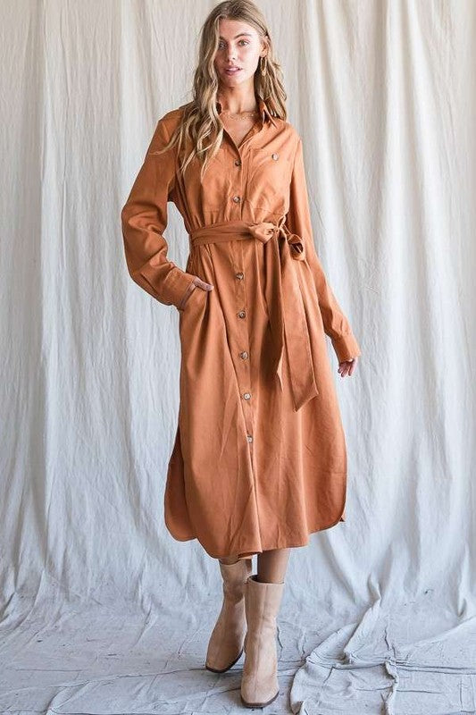 TEEK - Plus Size Button Down Shirt Long Sleeve Dress DRESS TEEK FG   