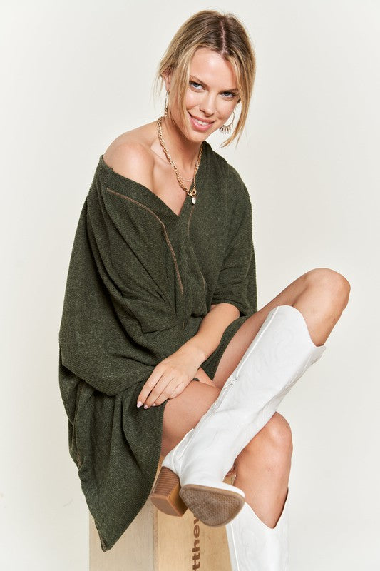 TEEK - V-NECK PONCHO TOP TOPS TEEK FG   