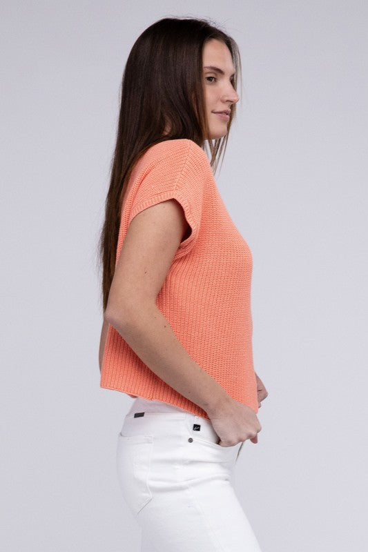 TEEK - Mock Neck Short Sleeve Cropped Sweater SWEATER TEEK FG   