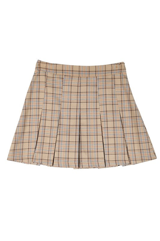 TEEK - Plaid Pleated Mini Skirt SKIRT TEEK FG   