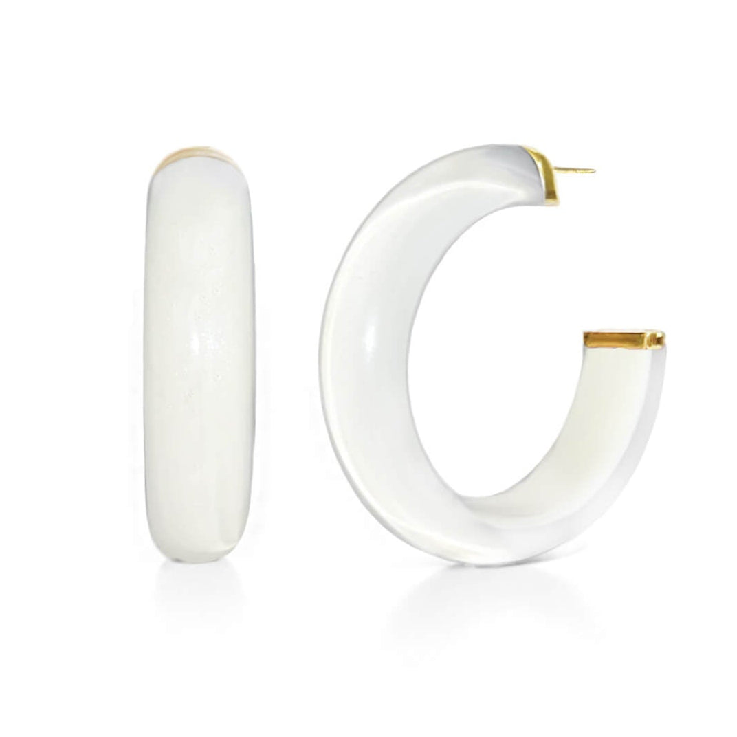 TEEK - Small Illusion Lucite Hoop Earrings | Neutrals JEWELRY TEEK GNH DOVE