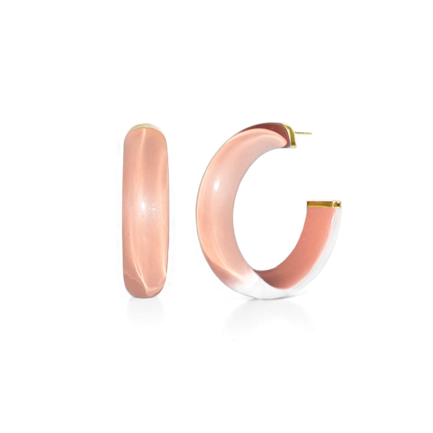 TEEK - Small Illusion Lucite Hoop Earrings | Neutrals JEWELRY TEEK GNH ROSE GOLD