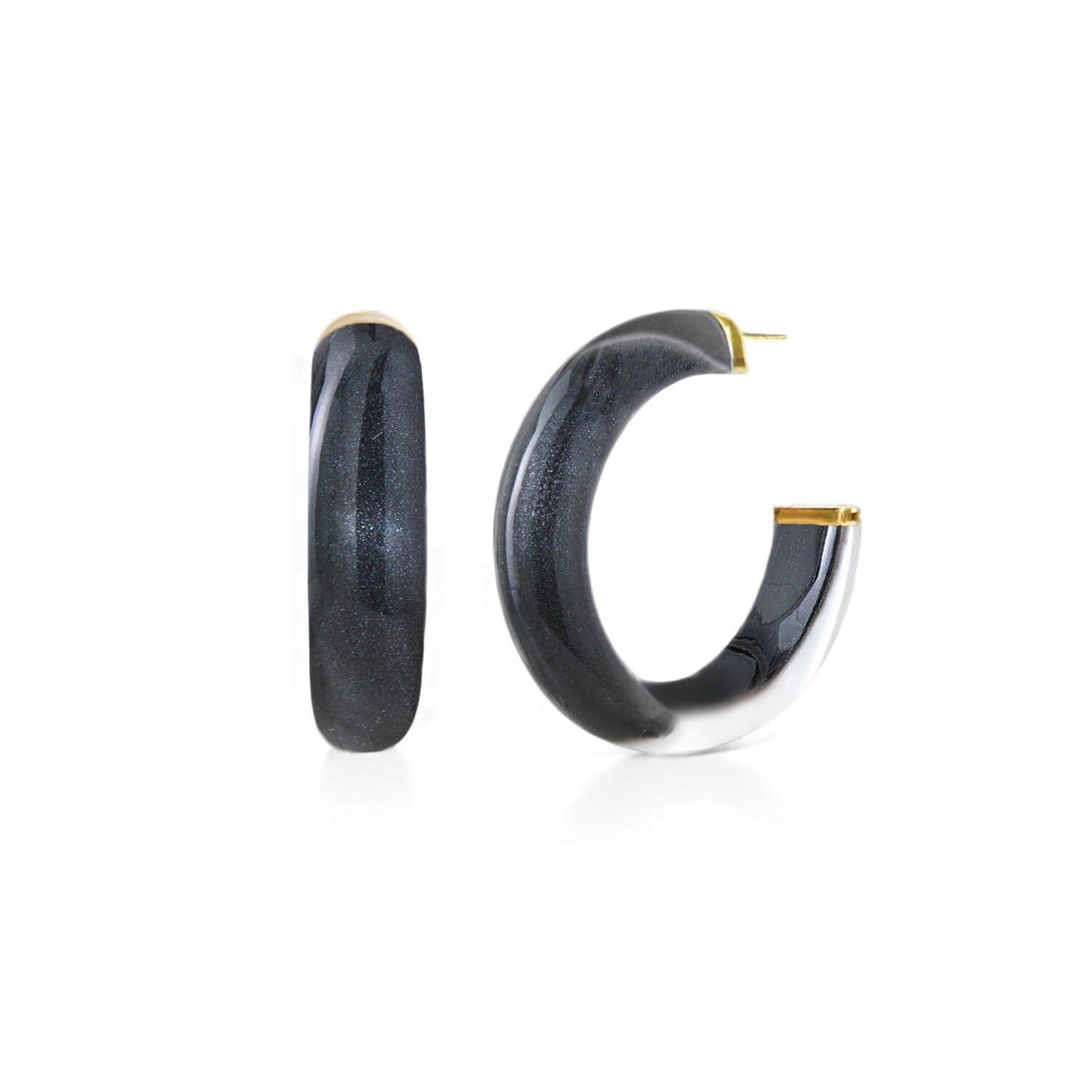 TEEK - Small Illusion Lucite Hoop Earrings | Neutrals JEWELRY TEEK GNH BLACK ONYX