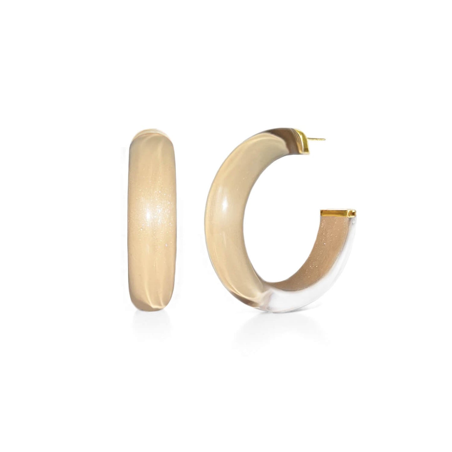 TEEK - Small Illusion Lucite Hoop Earrings | Neutrals JEWELRY TEEK GNH CARAMEL