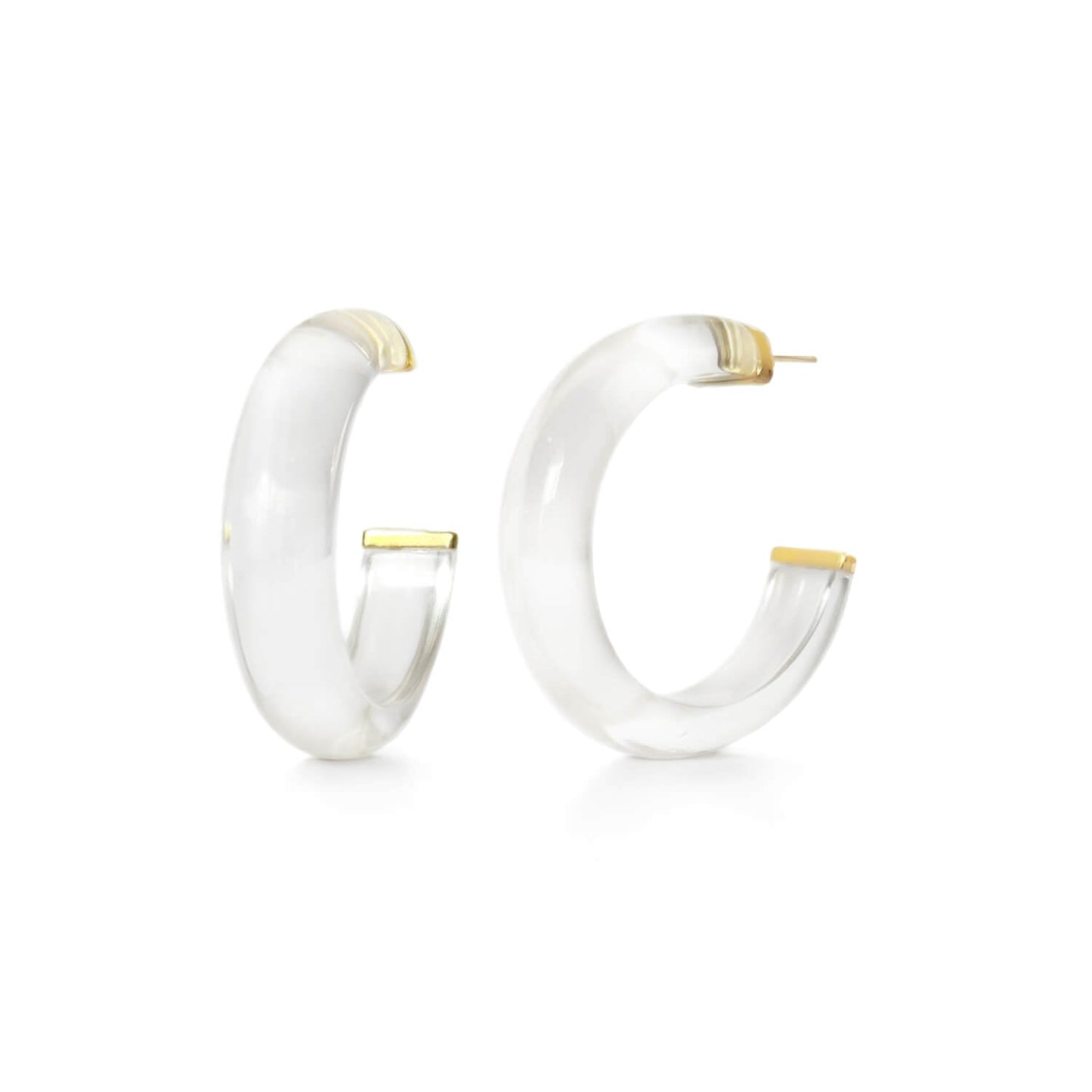 TEEK - Small Illusion Lucite Hoop Earrings | Neutrals JEWELRY TEEK GNH CLEAR