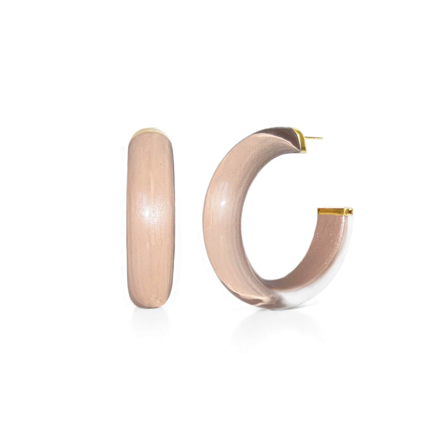 TEEK - Small Illusion Lucite Hoop Earrings | Neutrals JEWELRY TEEK GNH DUSTY