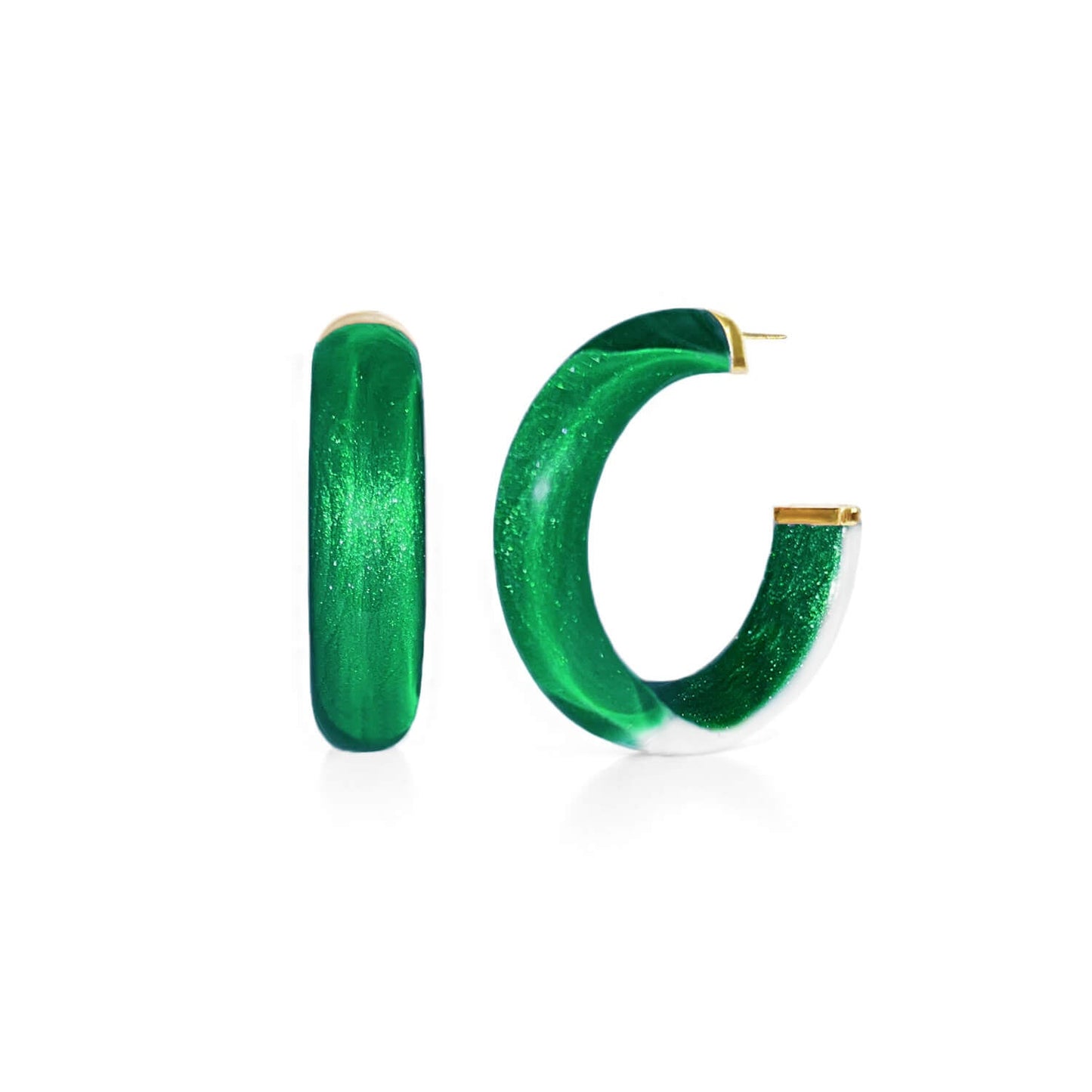 TEEK - Small Illusion Lucite Hoop Earrings JEWELRY TEEK GNH EMERALD
