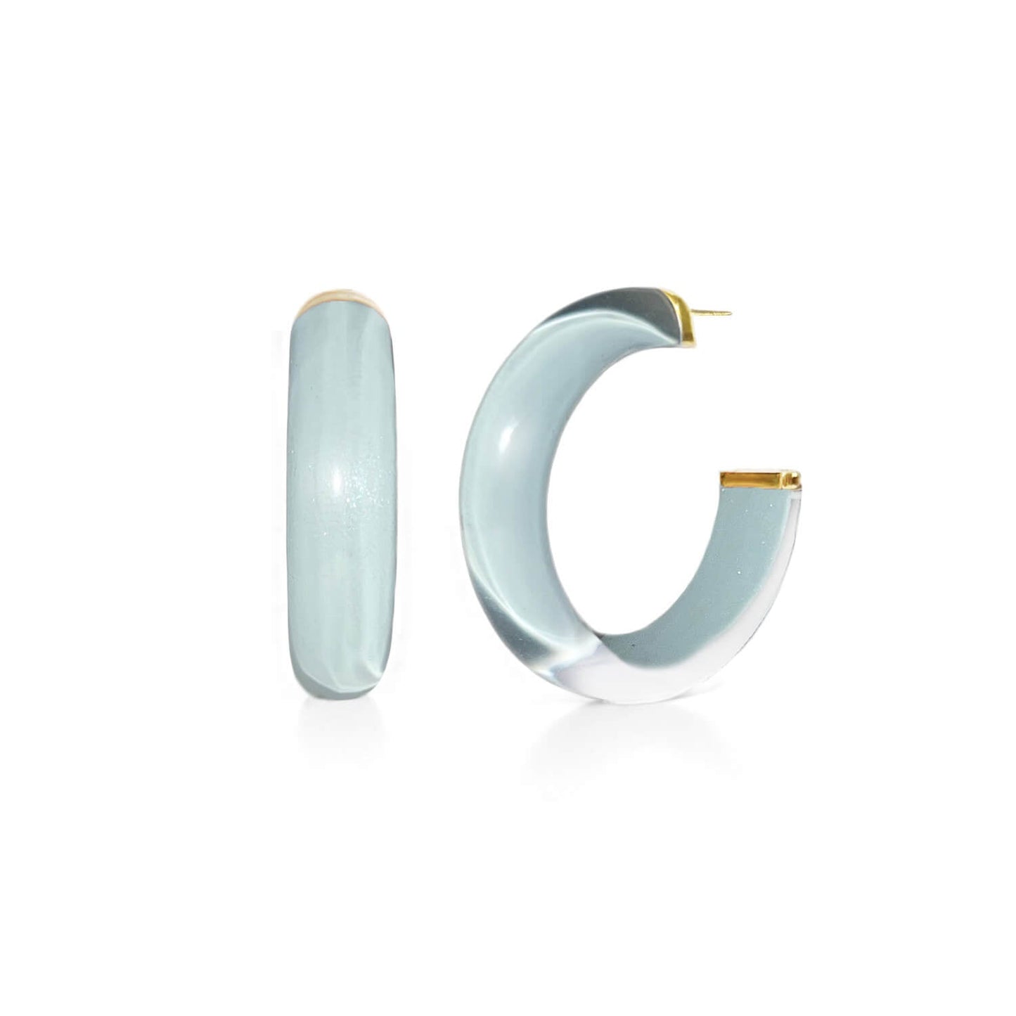 TEEK - Small Illusion Lucite Hoop Earrings | Neutrals JEWELRY TEEK GNH GREY