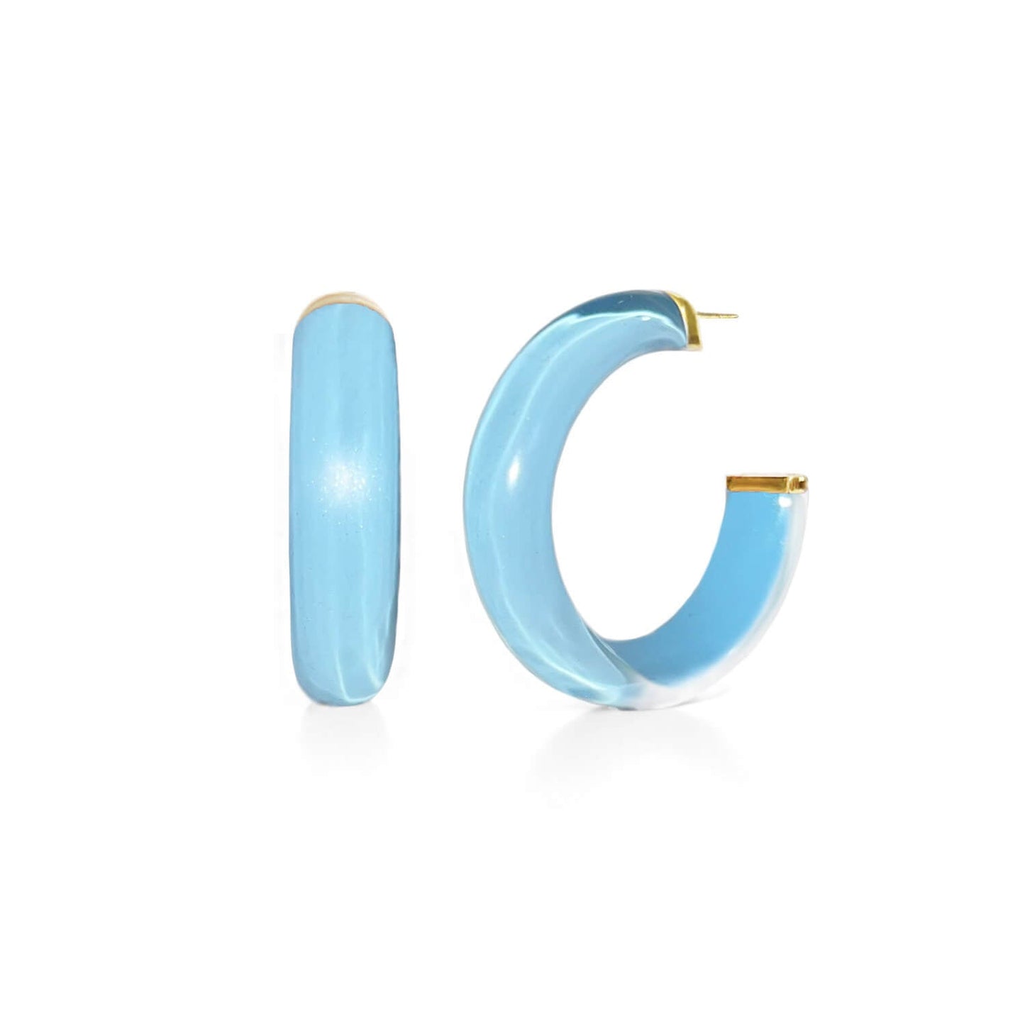 TEEK - Small Illusion Lucite Hoop Earrings JEWELRY TEEK GNH ICE BLUE
