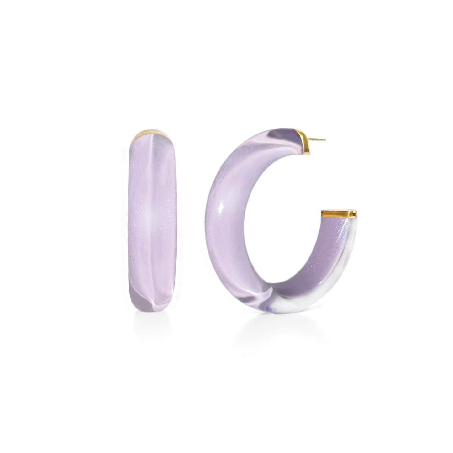 TEEK - Small Illusion Lucite Hoop Earrings JEWELRY TEEK GNH LAVENDER